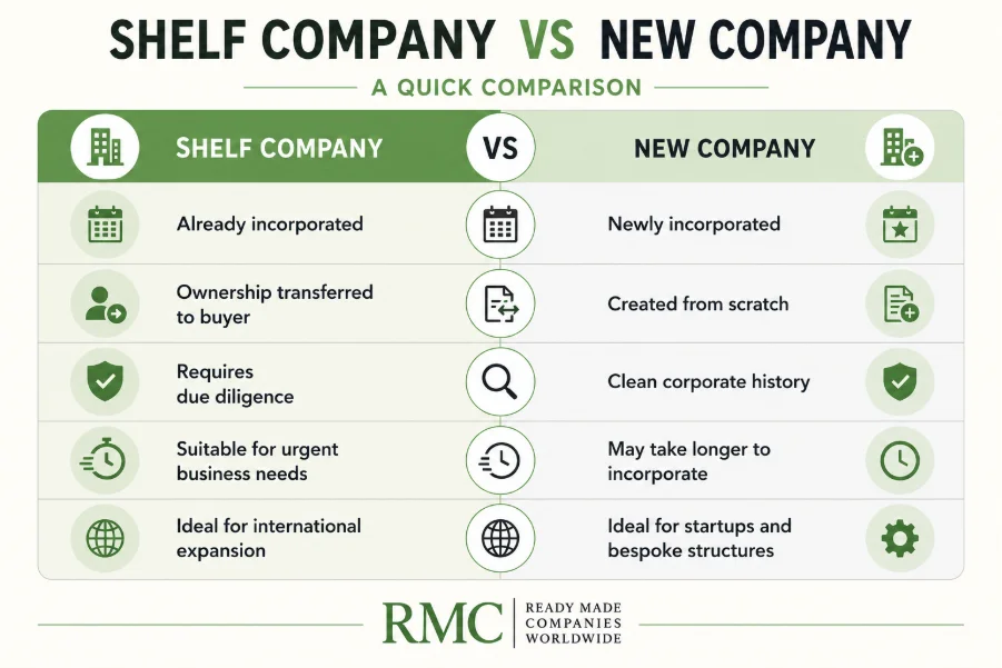 Shelf Company vs New Company - Which Is Right for You? 1 Shelf Company vs New Company Formation